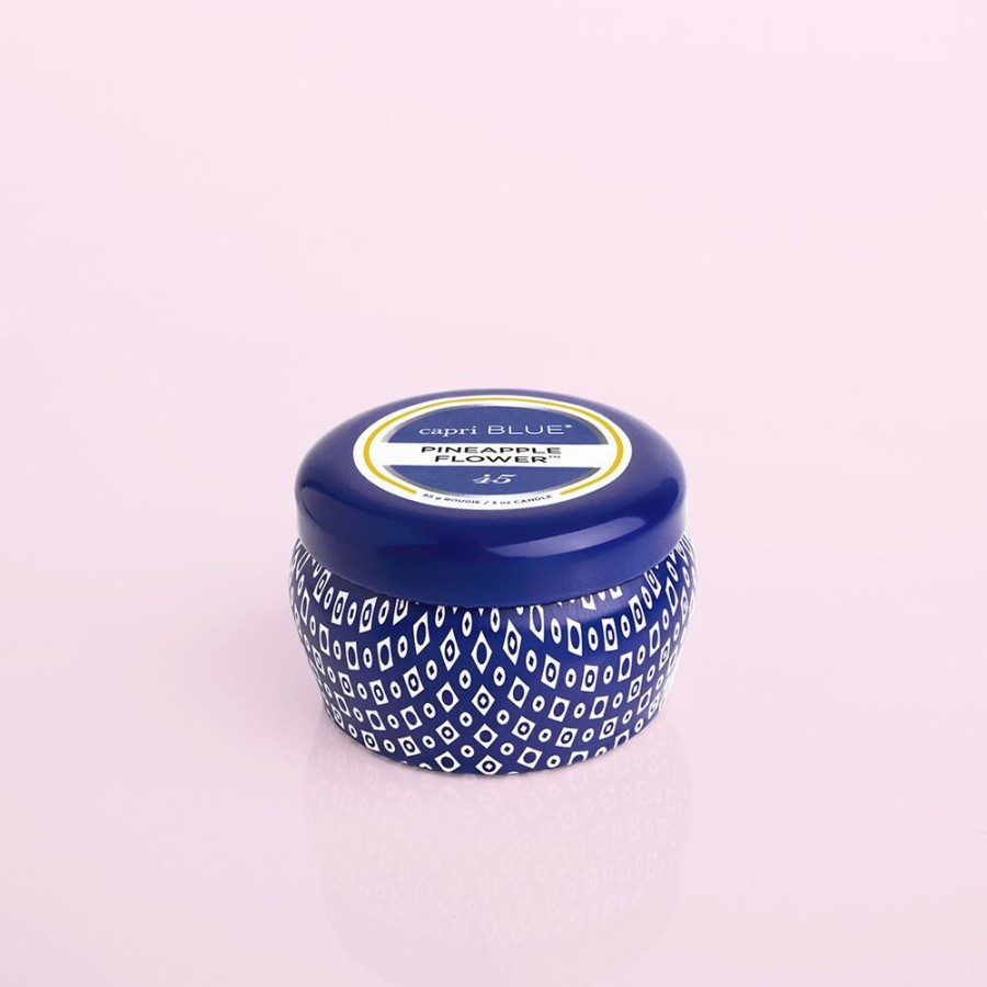 Capri Blue Pineapple Flower Blue Mini Tin, 3 Oz | Candles